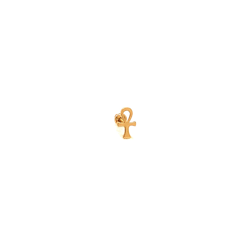 Piercing Broquel Oro 14K Cruz Egipcia