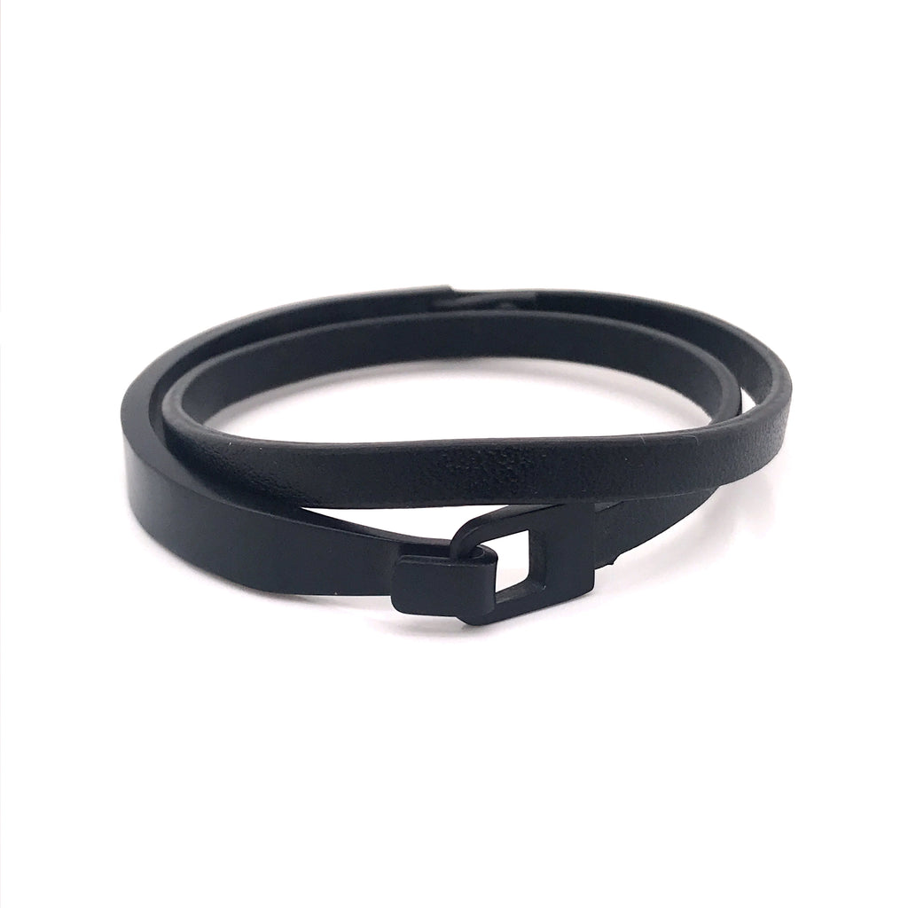 Pulsera Caballero Acero Barra Negra